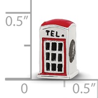 Sterling Silver Reflections Enameled Telephone Booth Bead view 4