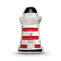 Sterling Silver Reflections Enameled Lighthouse Bead view 4