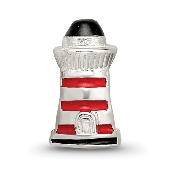 Sterling Silver Reflections Enameled Lighthouse Bead