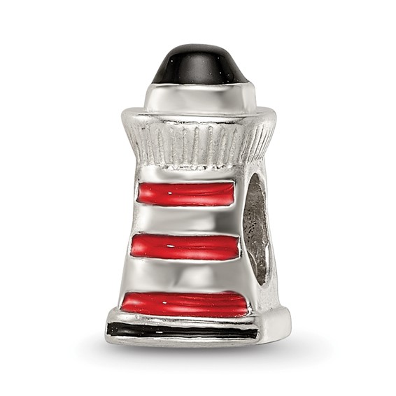 Sterling Silver Reflections Enameled Lighthouse Bead