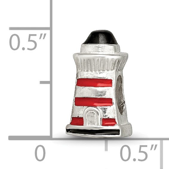 Sterling Silver Reflections Enameled Lighthouse Bead