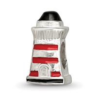 Sterling Silver Reflections Enameled Lighthouse Bead view 1