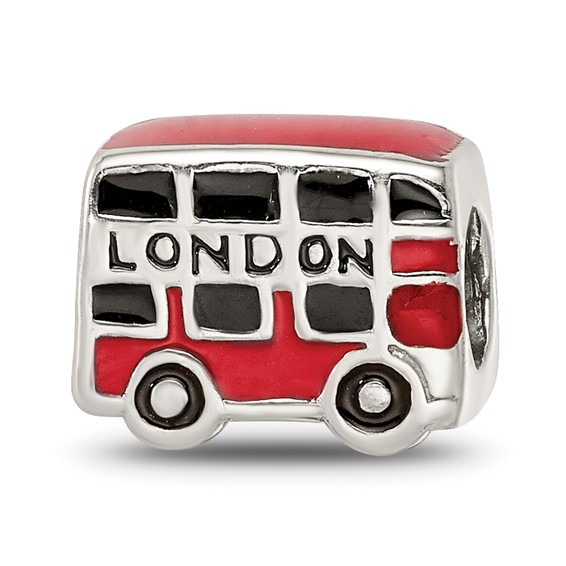 Sterling Silver Reflections Enamel London Double Decker Bus Bead