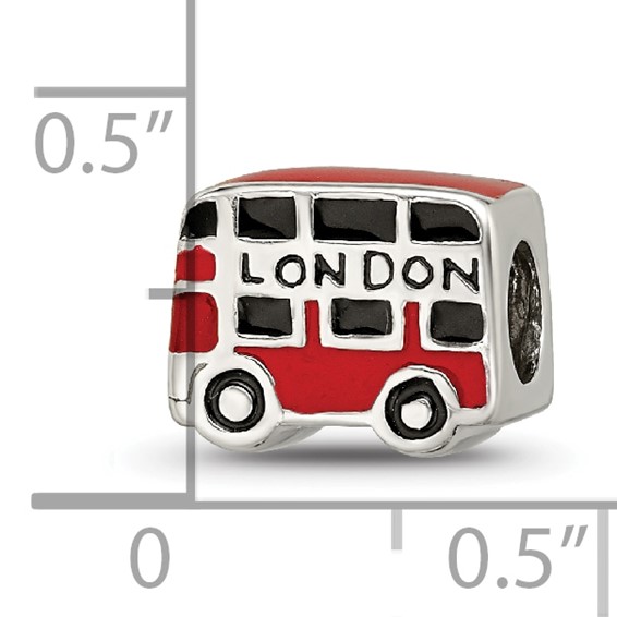 Sterling Silver Reflections Enamel London Double Decker Bus Bead