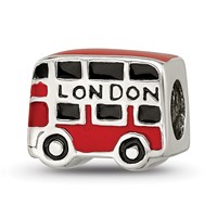 Sterling Silver Reflections Enamel London Double Decker Bus Bead view 1