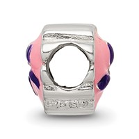 Sterling Silver Reflections Kids Enameled Heart with Bow Bead view 2