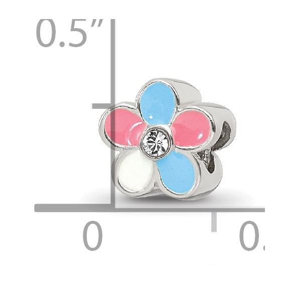 Sterling Silver Reflections Kids Enameled Flower Bead