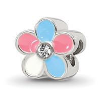 Sterling Silver Reflections Kids Enameled Flower Bead view 1