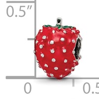 Sterling Silver Reflections Kids Enameled Strawberry Bead view 3