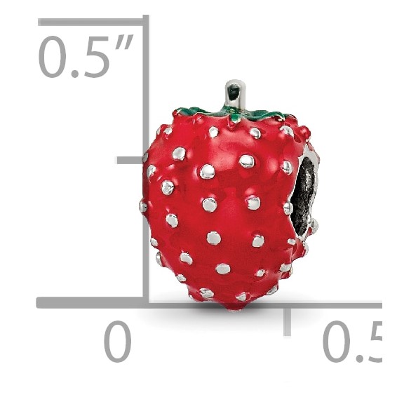 Sterling Silver Reflections Kids Enameled Strawberry Bead