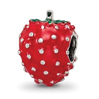Sterling Silver Reflections Kids Enameled Strawberry Bead view 1
