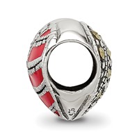 Sterling Silver Reflections Marcasite & Enameled Heart Bead view 2