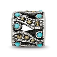 Sterling Silver Reflections Marcasite & Turquoise Bead view 4