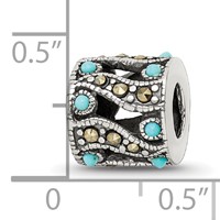 Sterling Silver Reflections Marcasite & Turquoise Bead view 3