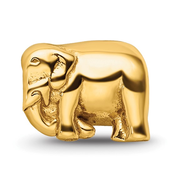 Sterling Silver Gold-plated Reflections Elephant Bead