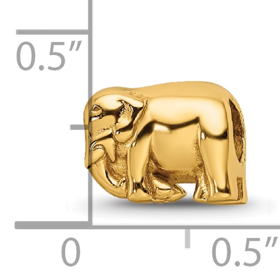 Sterling Silver Gold-plated Reflections Elephant Bead