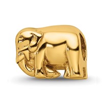 Sterling Silver Gold-plated Reflections Elephant Bead view 1