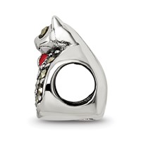 Sterling Silver Reflections Marcasite & Enameled Cat Bead view 2