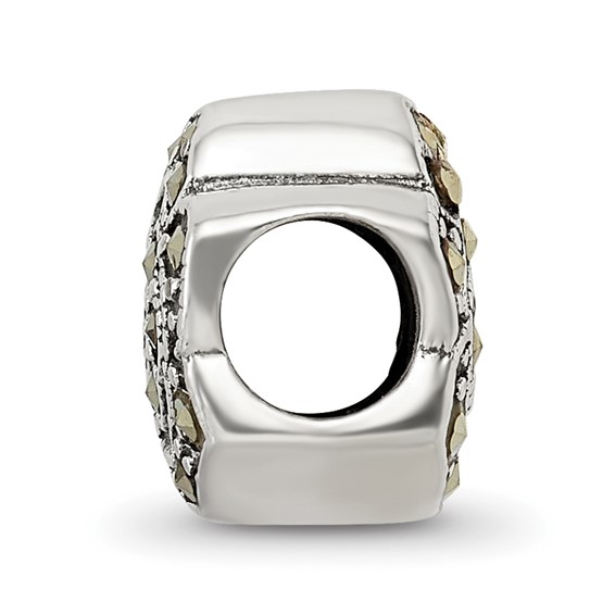 Sterling Silver Reflections Marcasite Flower Bead