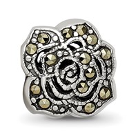 Sterling Silver Reflections Marcasite Flower Bead view 4