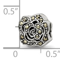 Sterling Silver Reflections Marcasite Flower Bead view 3
