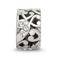 Sterling Silver Reflections Preciosa Crystal and Hearts Bead view 5