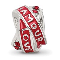 Sterling Silver Reflections Love Amour Red Preciosa Crystal Bead view 4