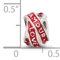 Sterling Silver Reflections Love Amour Red Preciosa Crystal Bead view 3
