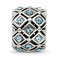 Sterling Silver Reflections March Preciosa Crystal Bead view 4