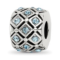 Sterling Silver Reflections March Preciosa Crystal Bead view 1