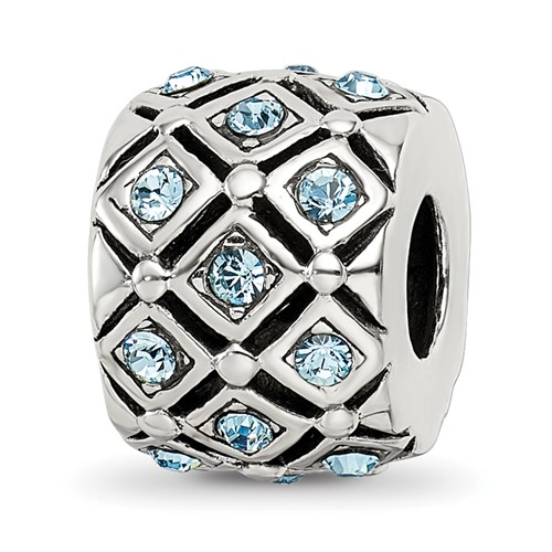 Sterling Silver Reflections March Preciosa Crystal Bead