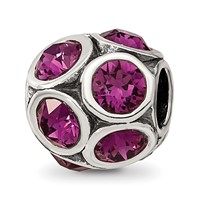 Sterling Silver Reflections February Preciosa Crystal Bead view 1