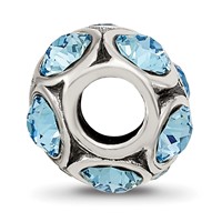 Sterling Silver Reflections March Preciosa Crystal Bead view 2
