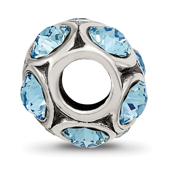 Sterling Silver Reflections March Preciosa Crystal Bead