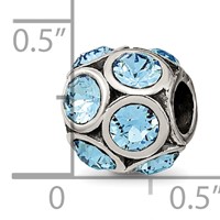 Sterling Silver Reflections March Preciosa Crystal Bead view 3