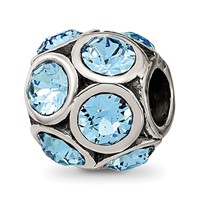 Sterling Silver Reflections March Preciosa Crystal Bead view 1