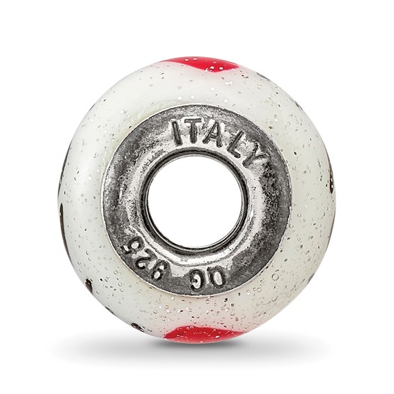 Sterling Silver Reflections Love w/Hearts Italian Glass Bead