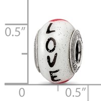 Sterling Silver Reflections Love with Hearts Italian Glass Bead view 5