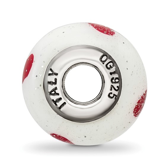 Sterling Silver Reflections Hearts Italian Glass Bead