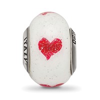 Sterling Silver Reflections Hearts Italian Glass Bead view 5