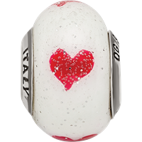 Sterling Silver Reflections Hearts Italian Glass Bead view 3