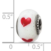 Sterling Silver Reflections Hearts Italian Glass Bead view 4