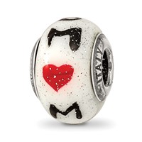 Sterling Silver Reflections Mom with Hearts Italian Glass Bead view 5