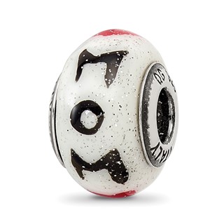 Sterling Silver Reflections Mom w/Hearts Italian Glass Bead