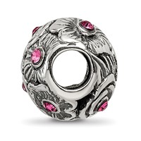 Sterling Silver Reflections Pink Preciosa Crystal Flower Bead view 2