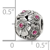 Sterling Silver Reflections Pink Preciosa Crystal Flower Bead view 3