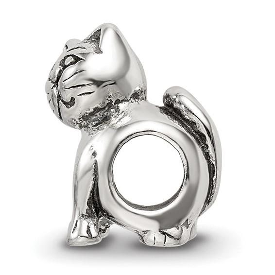 Sterling Silver Antique Reflections Cat Bead