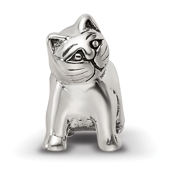 Sterling Silver Antique Reflections Cat Bead