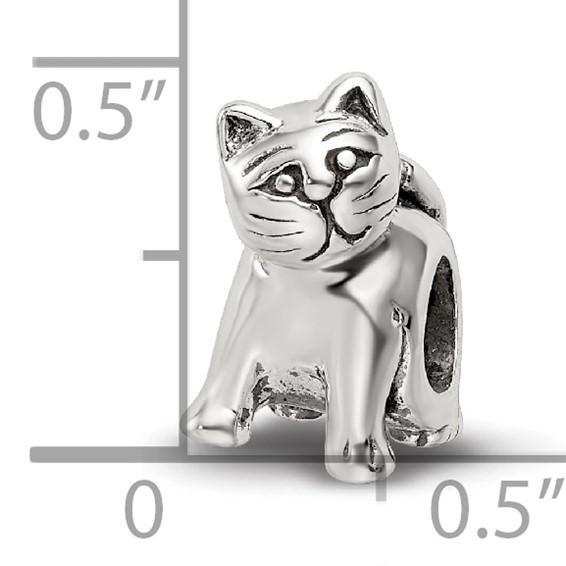 Sterling Silver Antique Reflections Cat Bead