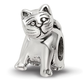 Sterling Silver Antique Reflections Cat Bead